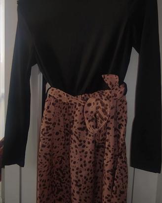 Vestito nero e leopardato taglia s/m