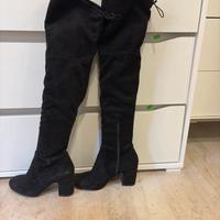 Stivale alto alla coscia camoscio nero 38