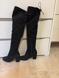 Stivale alto alla coscia camoscio nero 38