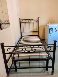 letto singolo tevere in ferro battuto con rete