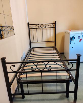 letto singolo tevere in ferro battuto con rete