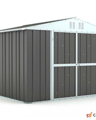 Box capanno giardino Acciaio 327x269 grigio scuro