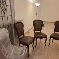 4 sedie vintage, con seduta in pelle