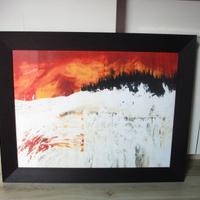 cornice moderna nera spessa in legno 96x76 cm