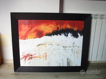 cornice moderna nera spessa in legno 96x76 cm