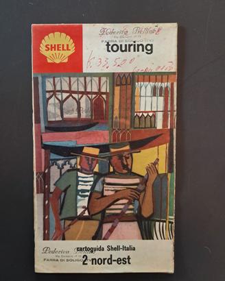 Cartina Italia Shell Touring anni 50/60 NORD EST