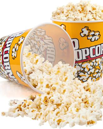 3 Bicchieroni in plastica da popcorn stile vintage