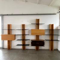 Libreria modulare parete design italia anni 70
