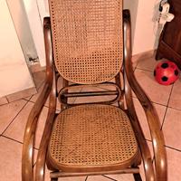 Sedia a dondolo legno antica