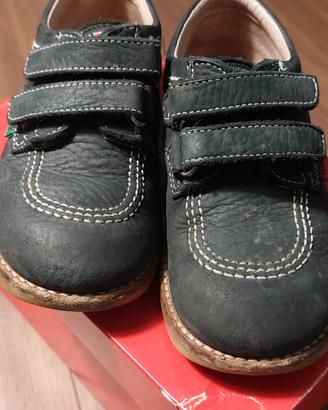 Kickers bambino n.31in pelle, colore blu denim