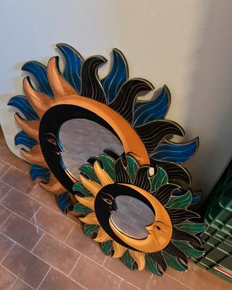 Coppia Specchi Sole e Luna Vintage