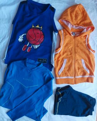 Lotto blocco vestiti-smanicato,pantaloncino