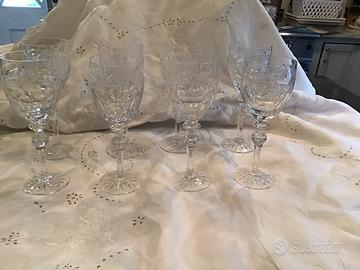 Set di 8 bicchieri da vino in cristallo