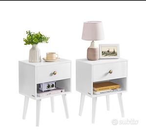Comodino bianco + lampade