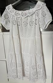 Vestito bianco in pizzo Sangallo