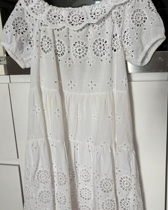 Vestito bianco in pizzo Sangallo