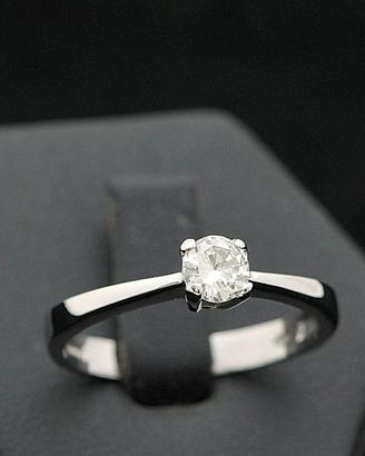 SOLITARIO ANELLO ORO BIANCO 18 KT BRILLANTE 0.46CT