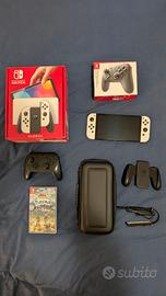 Nintendo switch OLED con PRO controller e pokemon