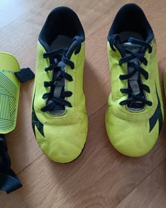 Scarpe calcio Diadora + parastinchi Kipsta t. 34