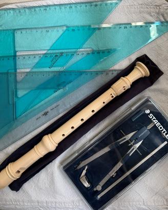 Articoli scuola compasso squadre righello flauto