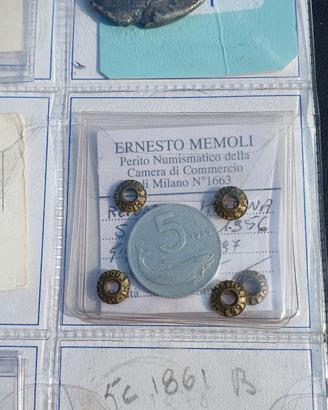 5 lire delfino 1956 Periziata