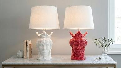 Coppia Lampade Teste di Moro - Re Corallo e Regina