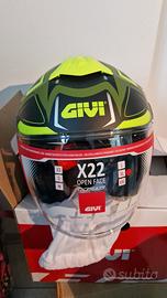 CASCO MOTO  GI VI JET NERO VERDE GIALLO