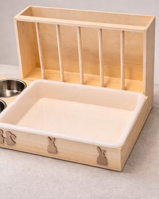 Porta Fieno con Lettiera Fieniera e 2 Ciotole