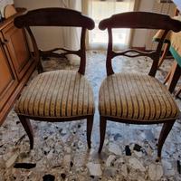 Coppia di Sedie Antiche in Noce stile Biedermeier