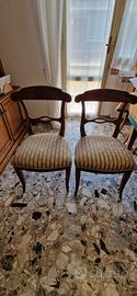Coppia di Sedie Antiche in Noce stile Biedermeier