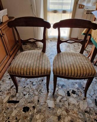Coppia di Sedie Antiche in Noce stile Biedermeier