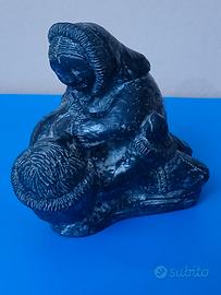 scultura A Wolf Original arte Inuit Canada 