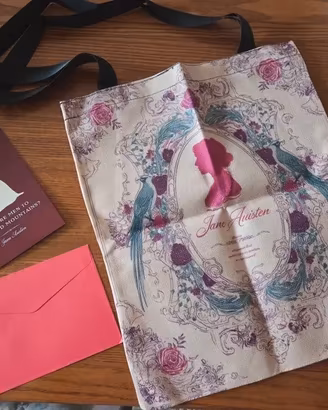 Borsa shopping borgogna Jane Austen  + biglietto