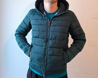 Giubbotto Piumino Uomo con Cappuccio - Verde Scuro