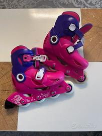 Pattini a rotelle bambina taglia 28-30 rosa/viola