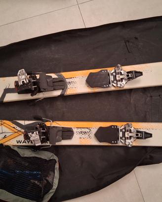 Scialpnismo, sci wayback+ attacchi + pelli + sacca