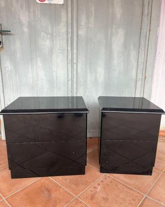 Mobili in legno Nero con ruote e cassetti