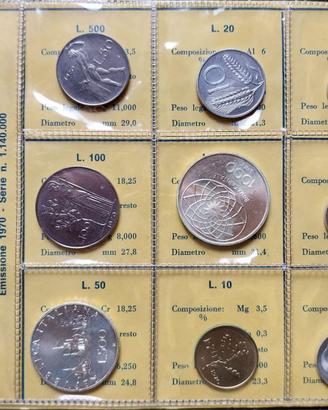 Serie divisionale Repubblica Italiana 1970