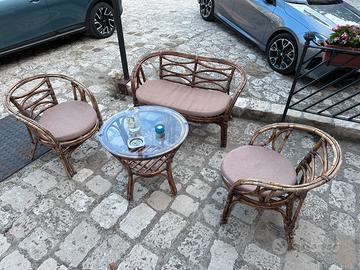 Coppia di Arredo giardino in bamboo artigianale