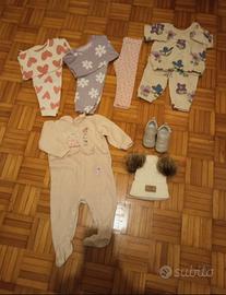 set abbigliamento e scarpe bimba 9/12 mesi