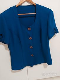 Tailleur gonna + giacca blu elettrico.  T 46
