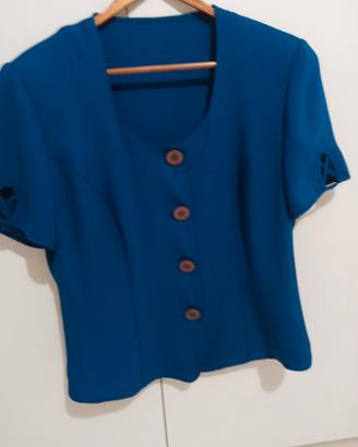 Tailleur gonna + giacca blu elettrico.  T 46