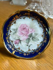 Piattino porcellana Limoges “Rose de France” Oro