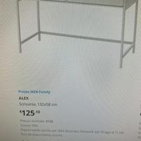 Scrivania ikea modello Alex perfetta