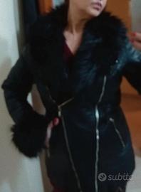 Giacca in similpelle e pelliccia