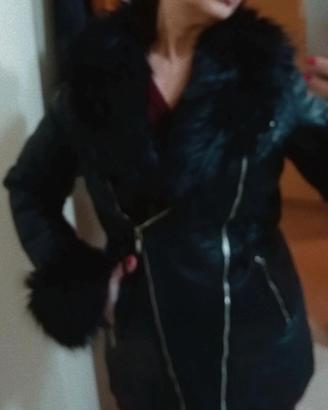Giacca in similpelle e pelliccia