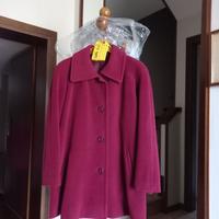 Cappotto sartoriale come nuovo in cashmere bordeau