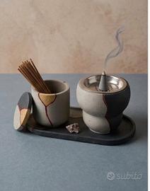 Set Portaincenso Artigianale - Stile Kintsugi