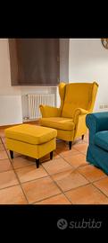 Poltrona IKEA STRANDMON con poggiapiedi