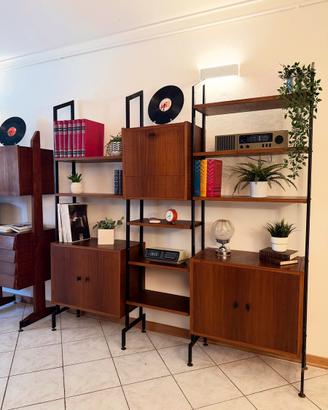 Libreria in teak stile scandinavo vintage anni 60